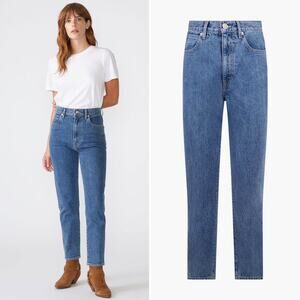 SLVRLAKE Beatnik High Rise Jeans Pacific Size 26 Mid Blue Wash Rigid Denim Ankle